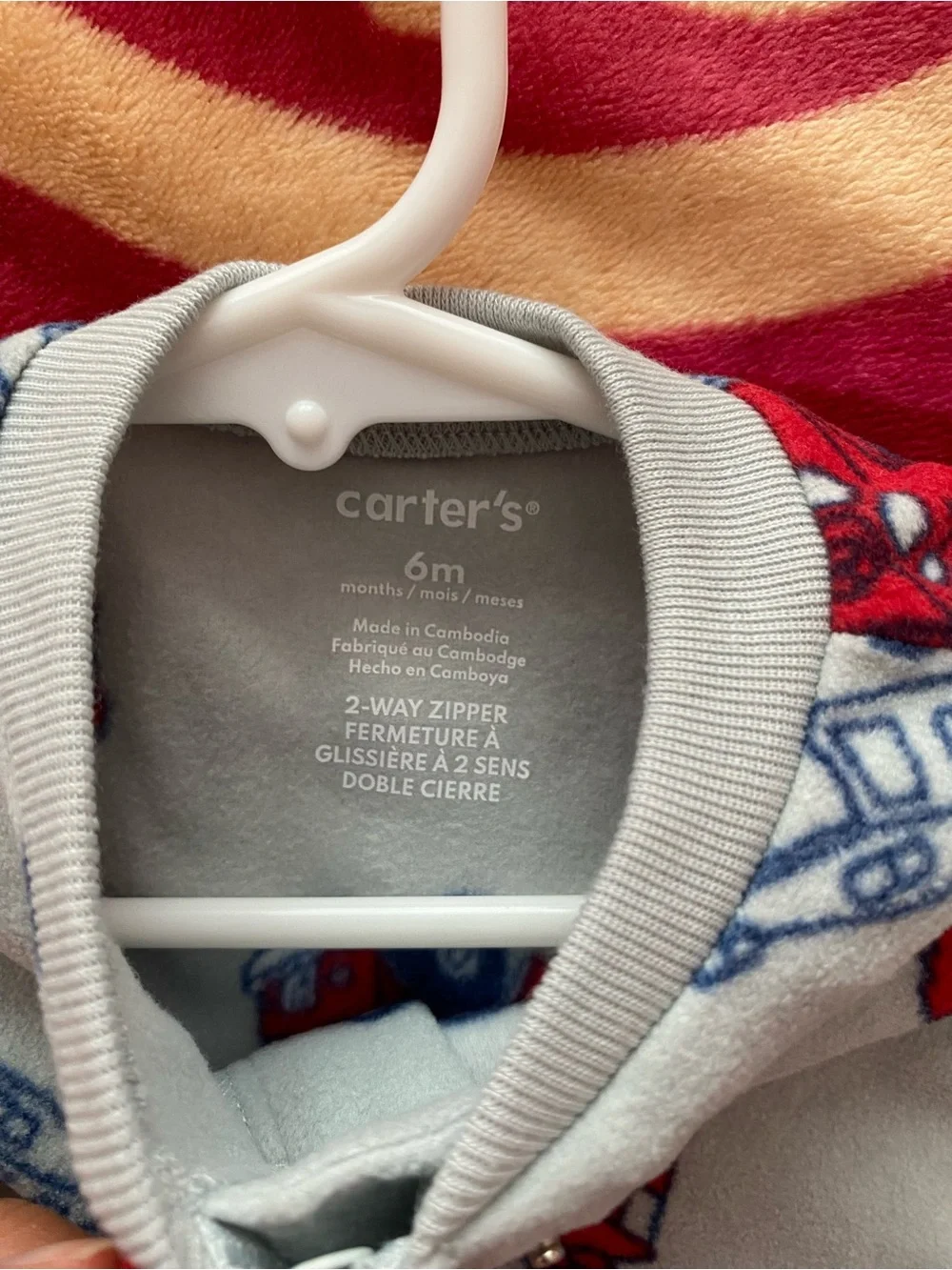 Carter's Gray Mickey Mouse 3-Piece Pajama Set with Red & Blue Truck Accents